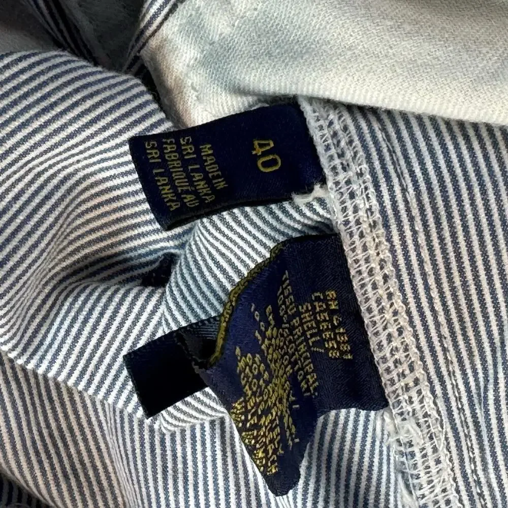 Polo Ralph Lauren Shorts Size 40 All Over Pony Seersucker Striped Classic Blue